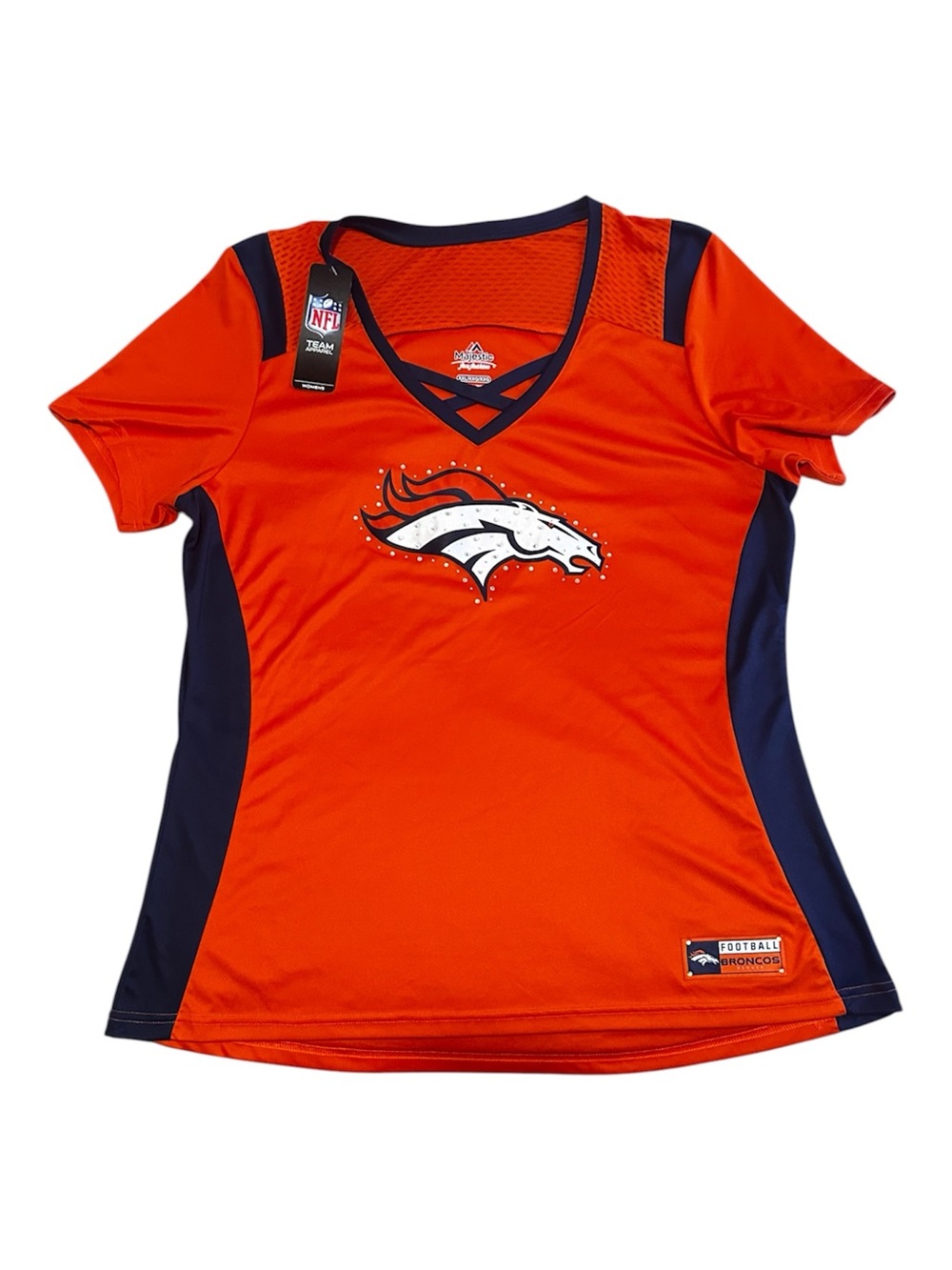 Majestic Denver Broncos Women’s  V-Neck Football Shirt Size 2XL